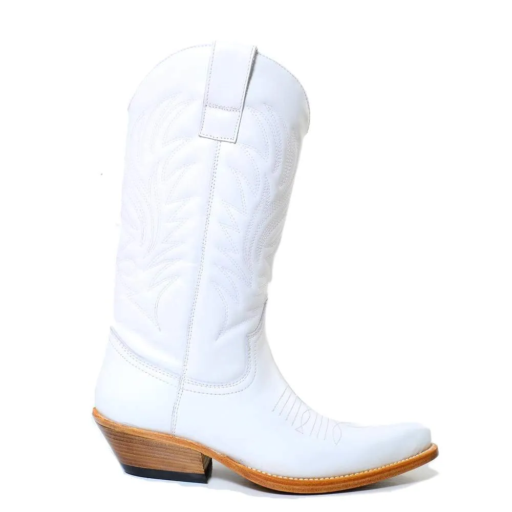 Stivali Texani Donna Bianchi in Pelle Made in Italy