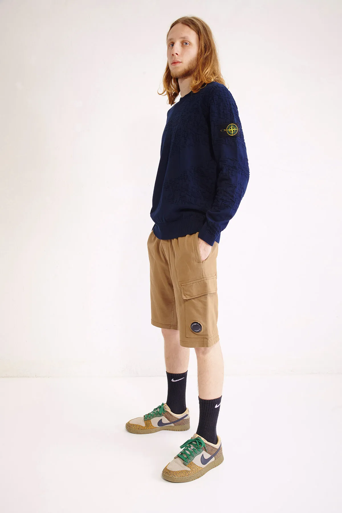 STONE ISLAND Maglia girocollo con lavorazione in rilievo