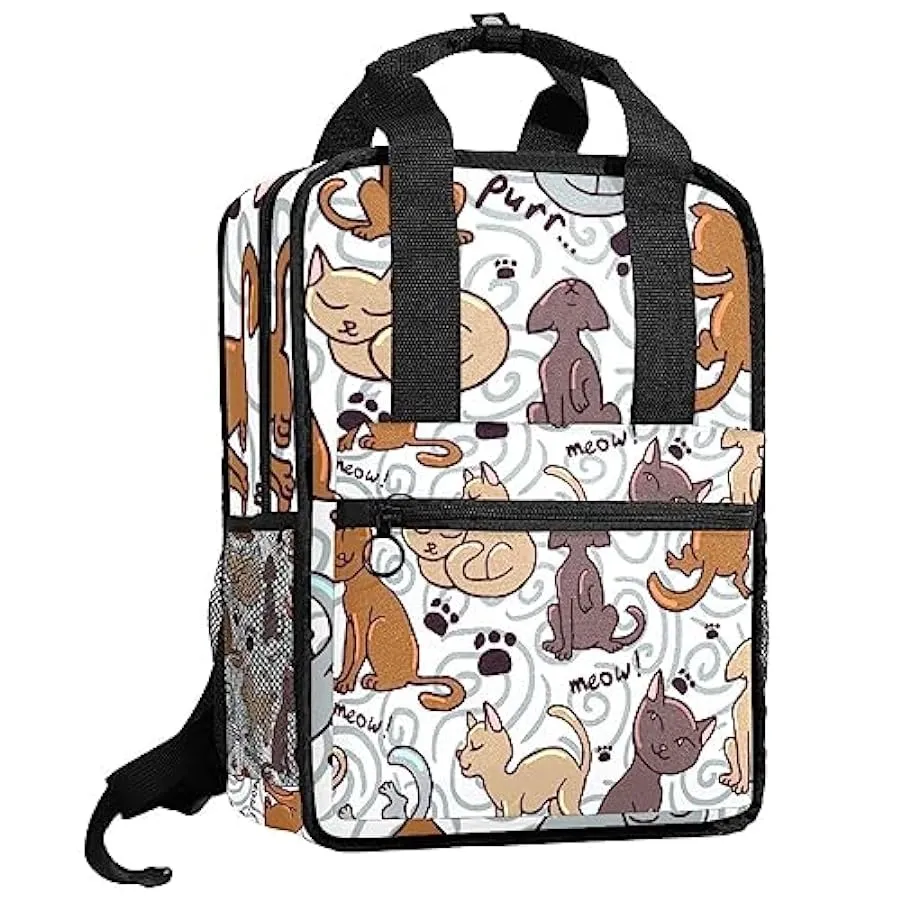 suojapuku Zaino casual per uomo e donna Zaino classico di base,animali gatti senza soluzione di continuità,Zaino universitario p