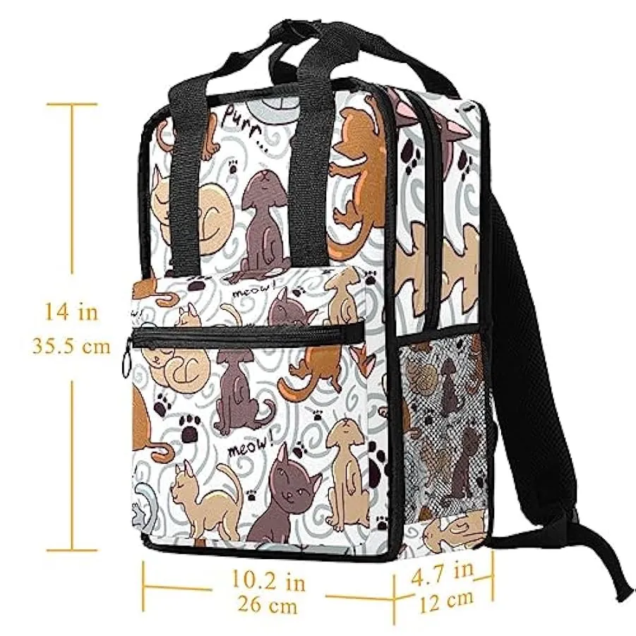 suojapuku Zaino casual per uomo e donna Zaino classico di base,animali gatti senza soluzione di continuità,Zaino universitario p