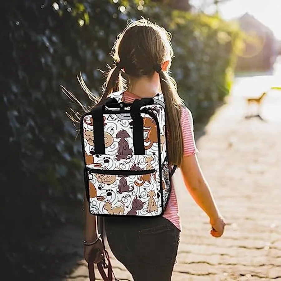 suojapuku Zaino casual per uomo e donna Zaino classico di base,animali gatti senza soluzione di continuità,Zaino universitario p