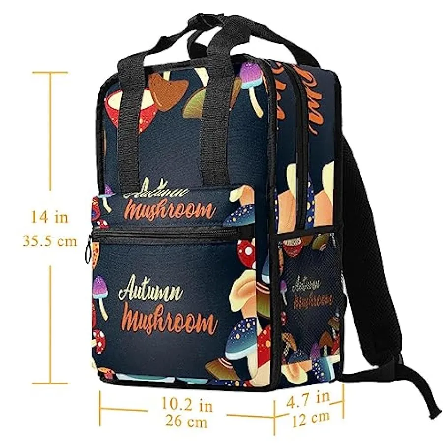 suojapuku Zaino casual per uomo e donna Zaino classico di base,ciao fungo autunnale,Zaino universitario piccolo zainetto 1549514