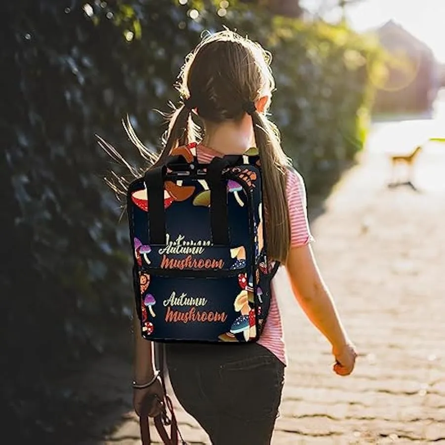 suojapuku Zaino casual per uomo e donna Zaino classico di base,ciao fungo autunnale,Zaino universitario piccolo zainetto 1549514