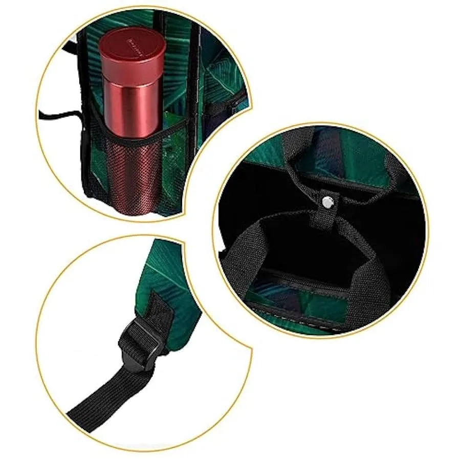 suojapuku Zaino casual per uomo e donna Zaino classico di base,foglie di palma estive tropicali,Zaino universitario piccolo zain