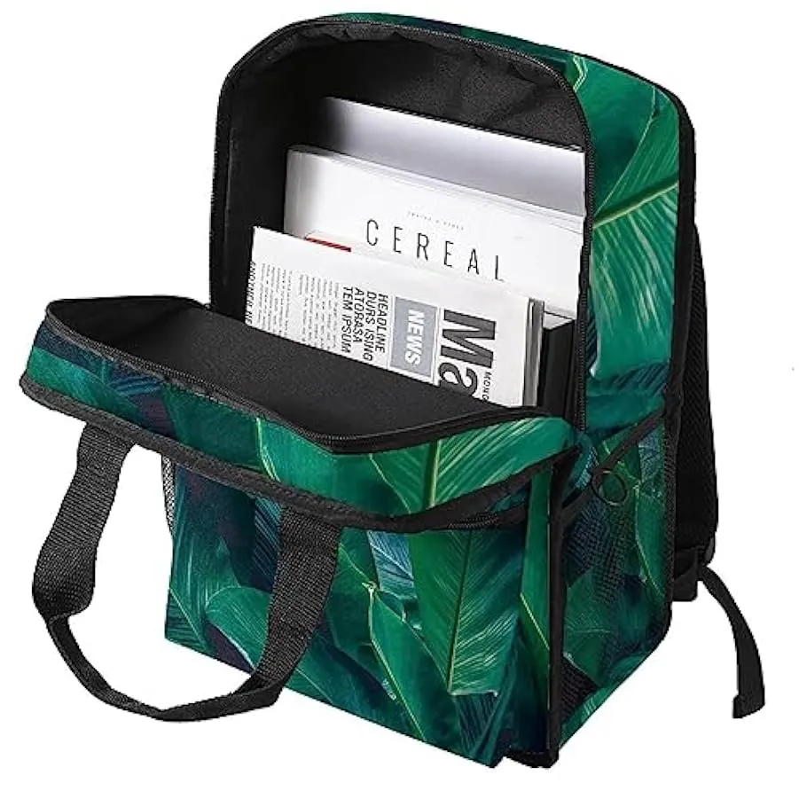 suojapuku Zaino casual per uomo e donna Zaino classico di base,foglie di palma estive tropicali,Zaino universitario piccolo zain