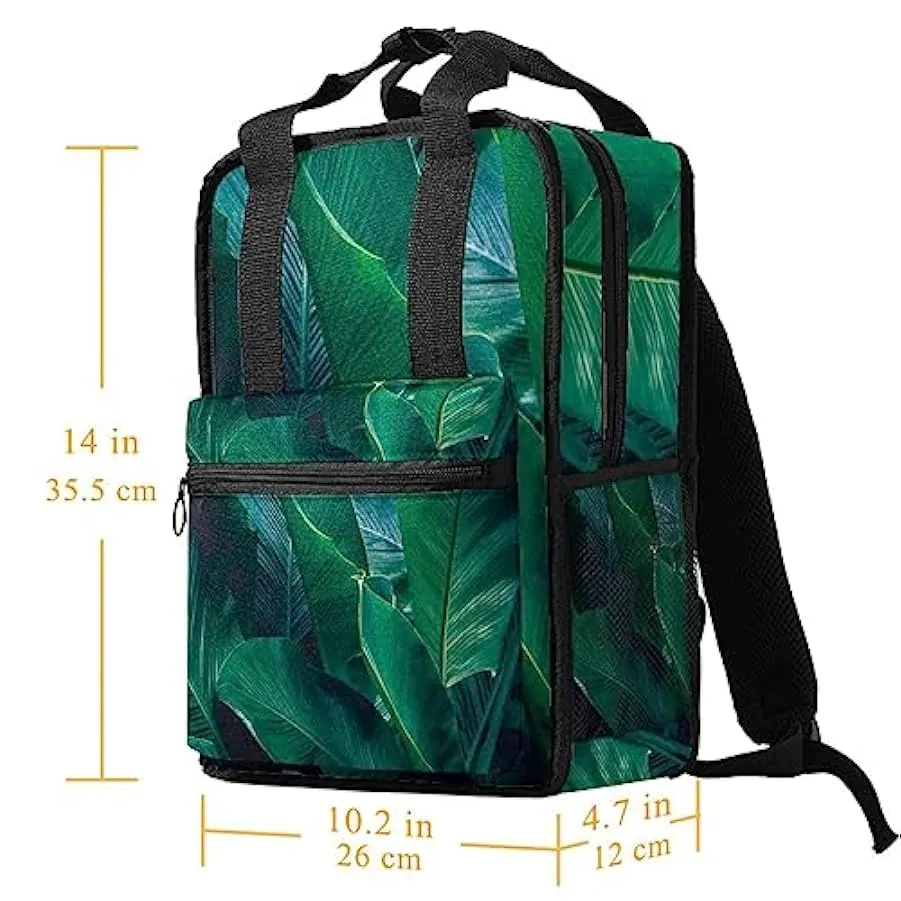 suojapuku Zaino casual per uomo e donna Zaino classico di base,foglie di palma estive tropicali,Zaino universitario piccolo zain