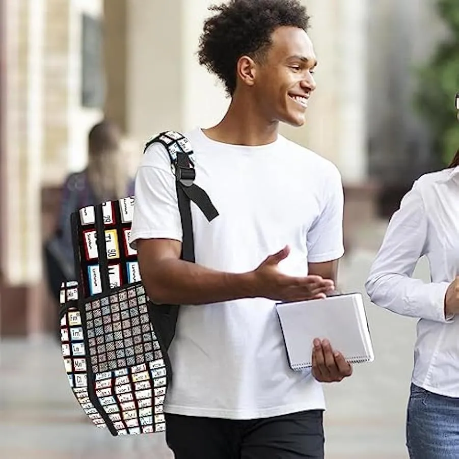 suojapuku Zaino casual per uomo e donna Zaino classico di base,Scienza e tavola periodica,Zaino universitario piccolo zainetto 1