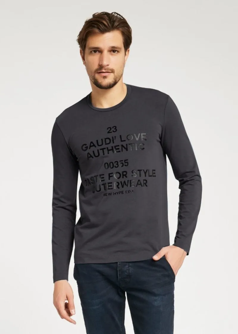 T-shirt con stampa lucida