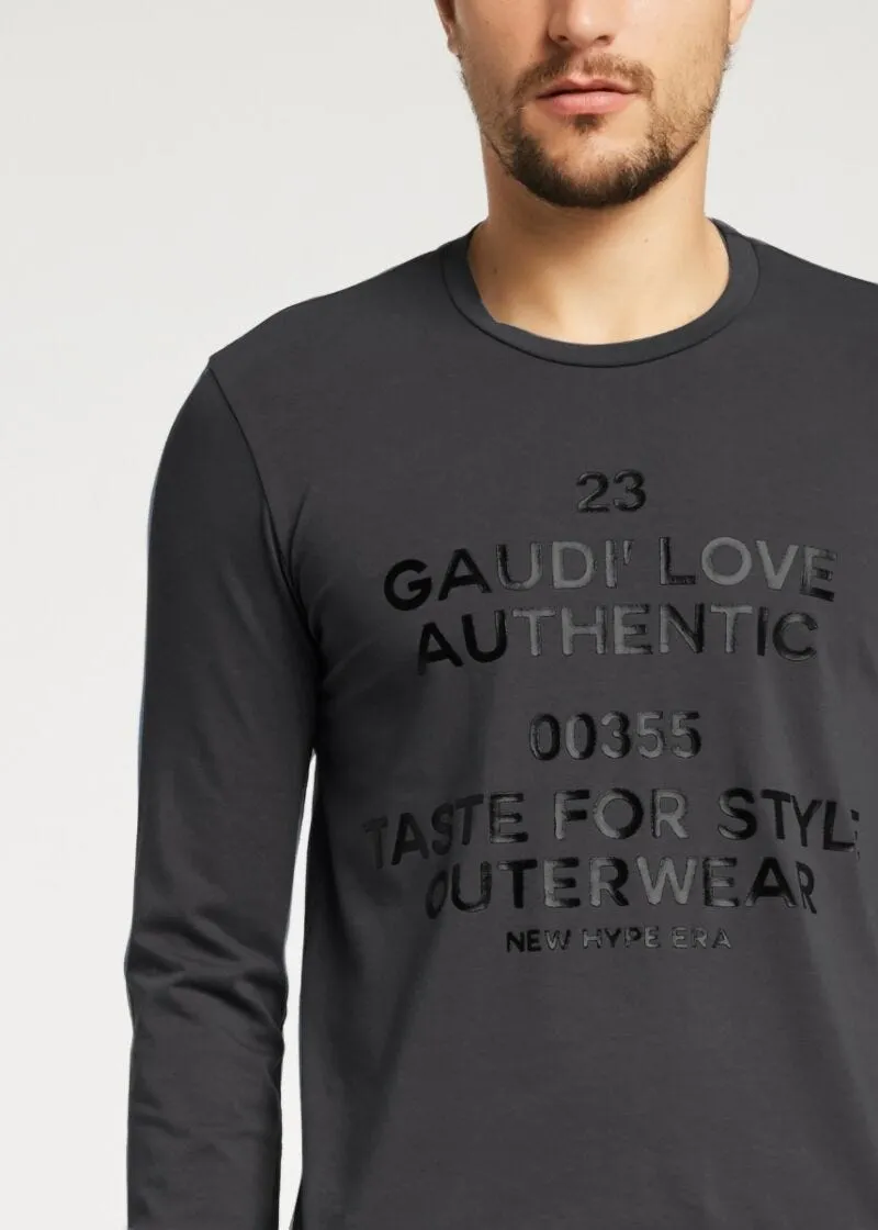 T-shirt con stampa lucida