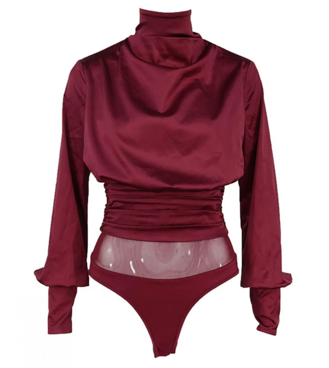 Tuta da donna a maniche lunghe senza schienale elegante tuta intera da equitazione per maniche a lanterna pieghettate in raso fe
