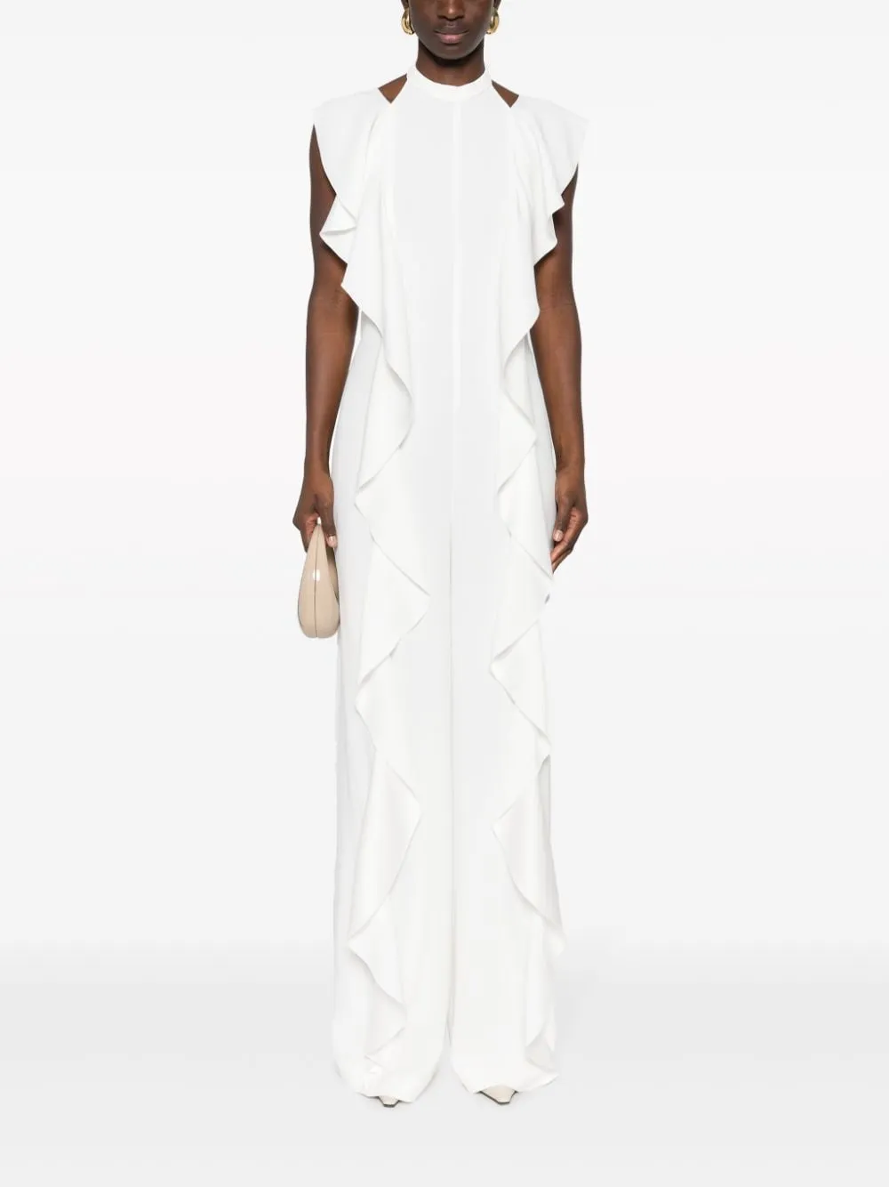 Tuta intera con ruches in bianco - donna