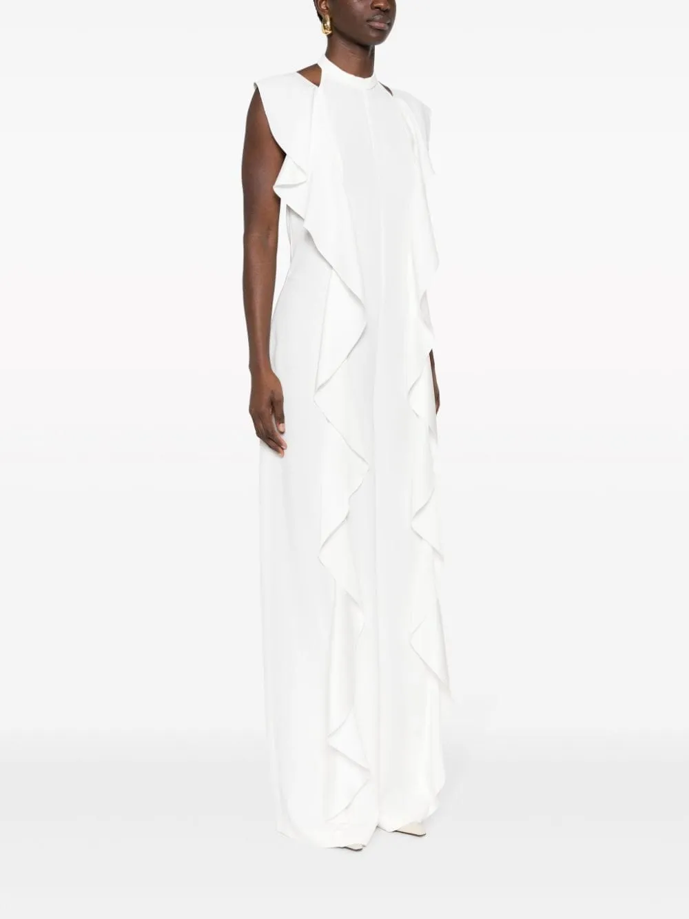 Tuta intera con ruches in bianco - donna