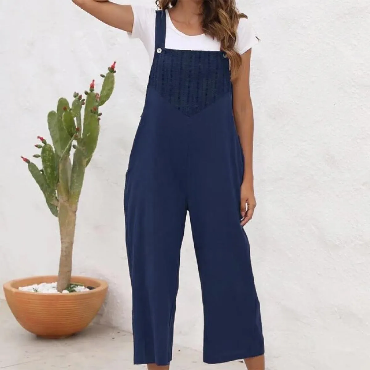 Tuta intera per abbigliamento donna 2024 Tuta estiva slim fit casual tuta tute pantaloni larghi oversize Fema