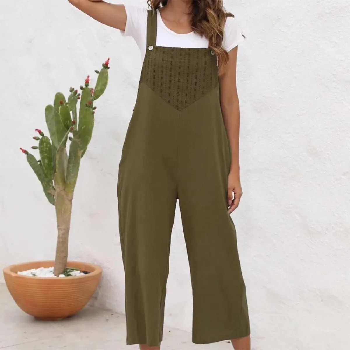 Tuta intera per abbigliamento donna 2024 Tuta estiva slim fit casual tuta tute pantaloni larghi oversize Fema