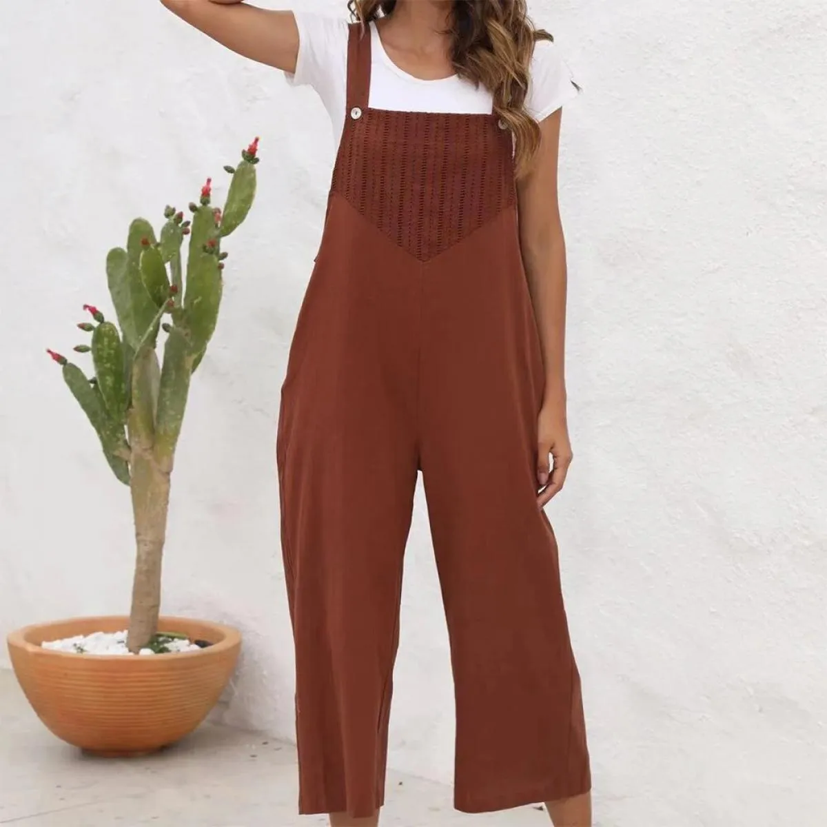 Tuta intera per abbigliamento donna 2024 Tuta estiva slim fit casual tuta tute pantaloni larghi oversize Fema