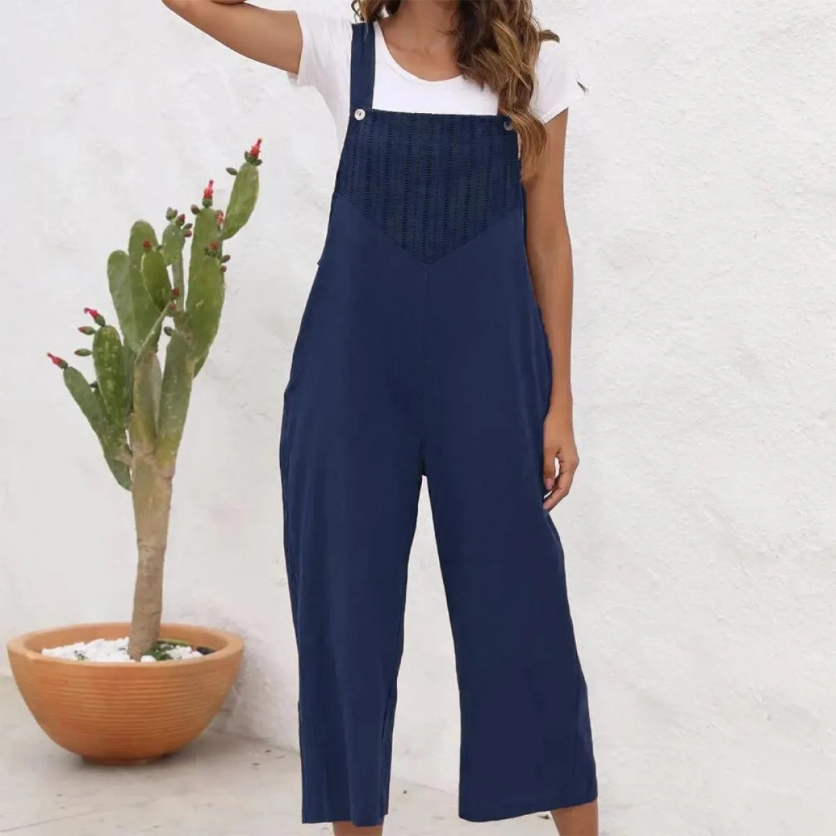 Tuta intera per abbigliamento donna 2024 Tuta estiva slim fit casual tuta tute pantaloni larghi oversize Fema