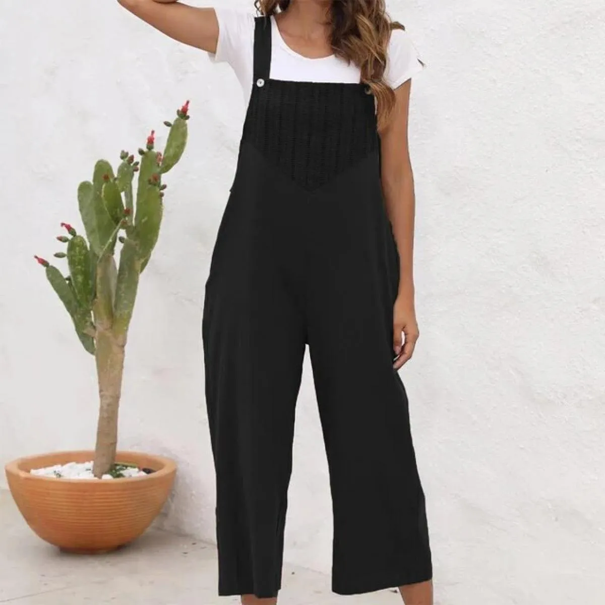 Tuta intera per abbigliamento donna 2024 Tuta estiva slim fit casual tuta tute pantaloni larghi oversize Fema