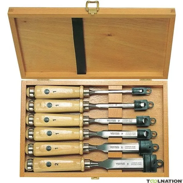 Ulmia 174HK Set da intaglio in carpino 6 pezzi in valigetta di legno