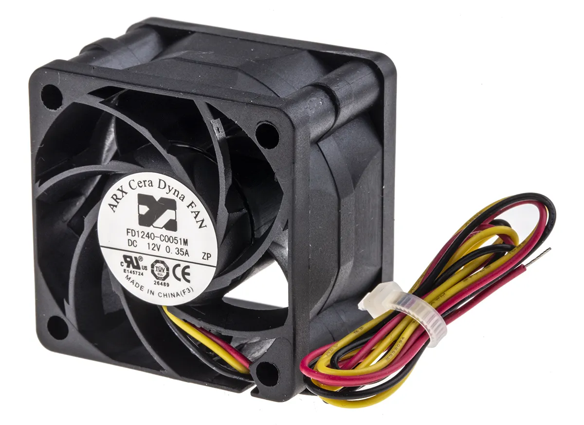 Ventola assiale in c.c. ARX CeraDyna, 28.3m³/h, 12 V dc, 40 x 40 x 28mm