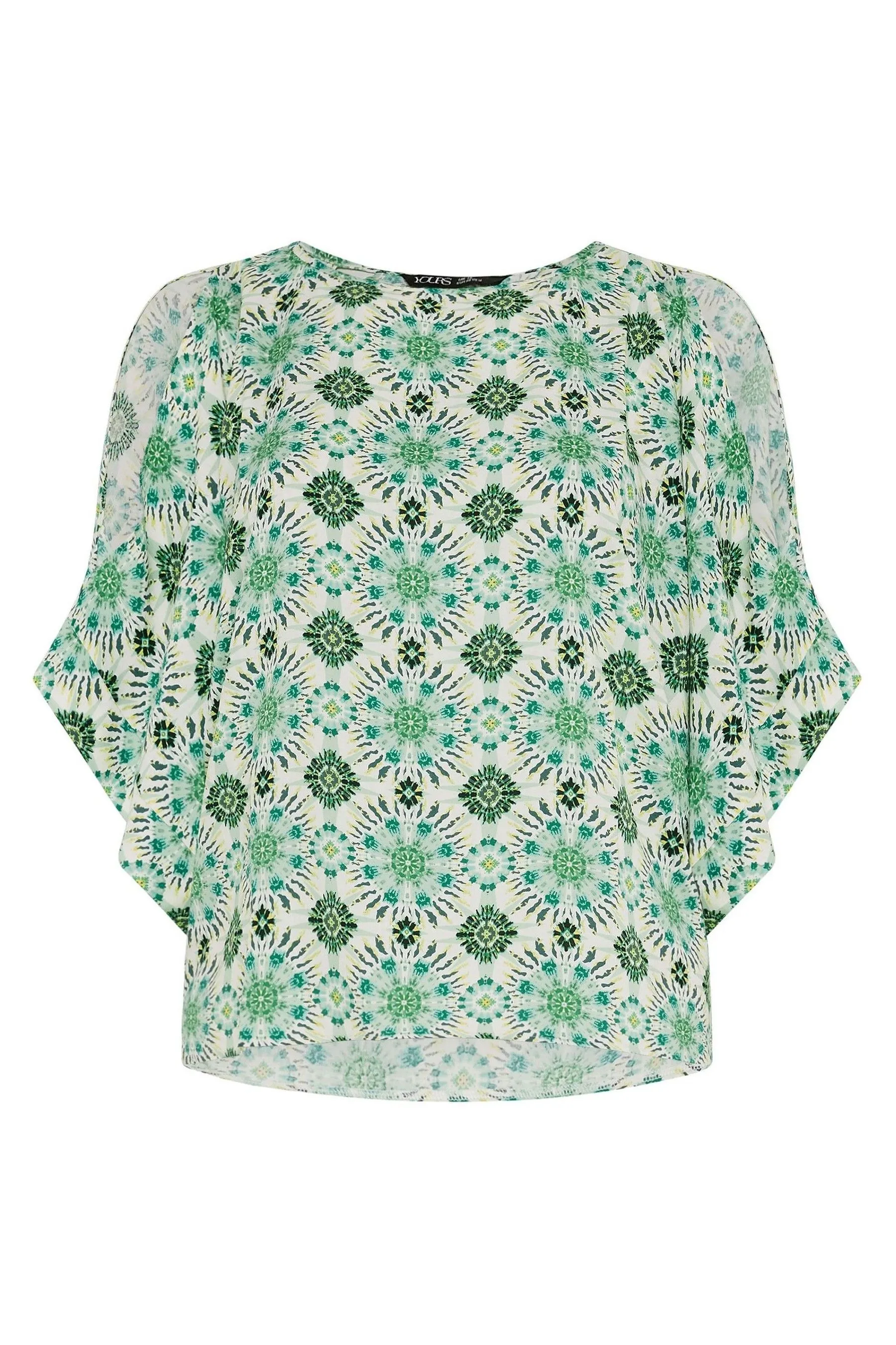 Yours Curve Abstract Cold Shoulder Blouse    