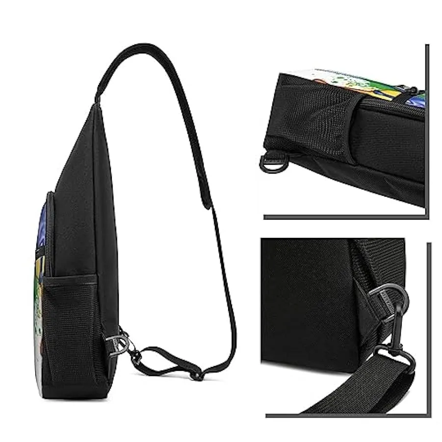 Zaino a tracolla unisex con stampa di schizzi di vernice, Nero , Taglia unica 209026232