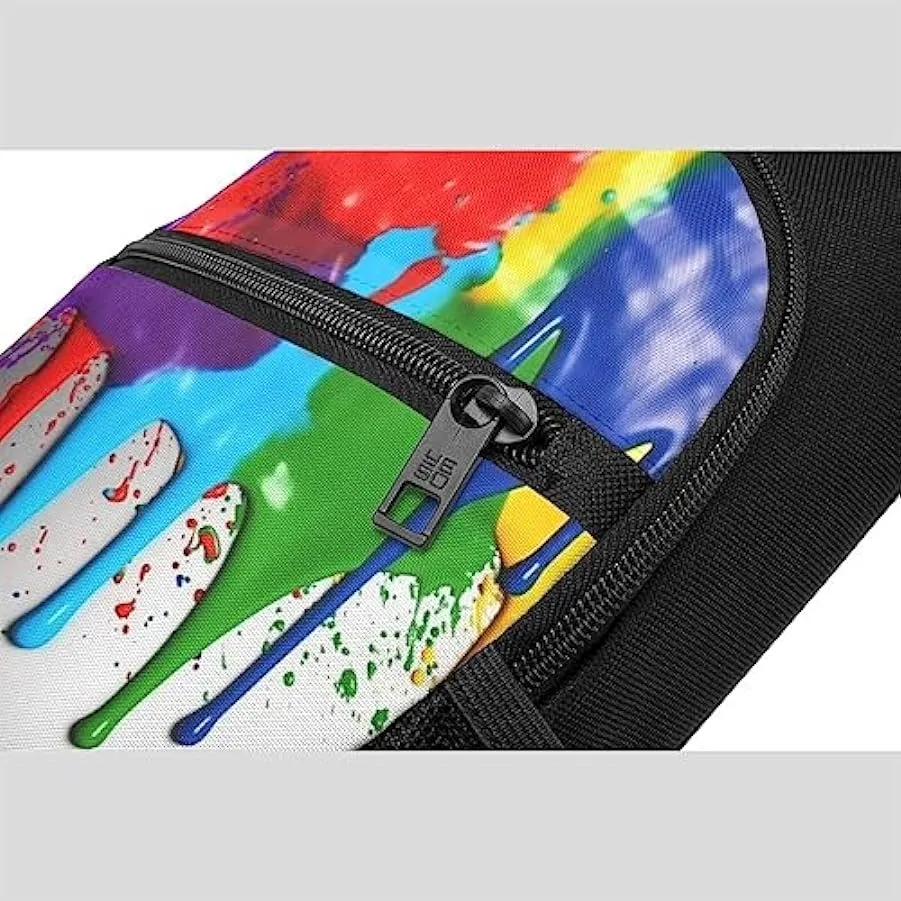 Zaino a tracolla unisex con stampa di schizzi di vernice, Nero , Taglia unica 209026232