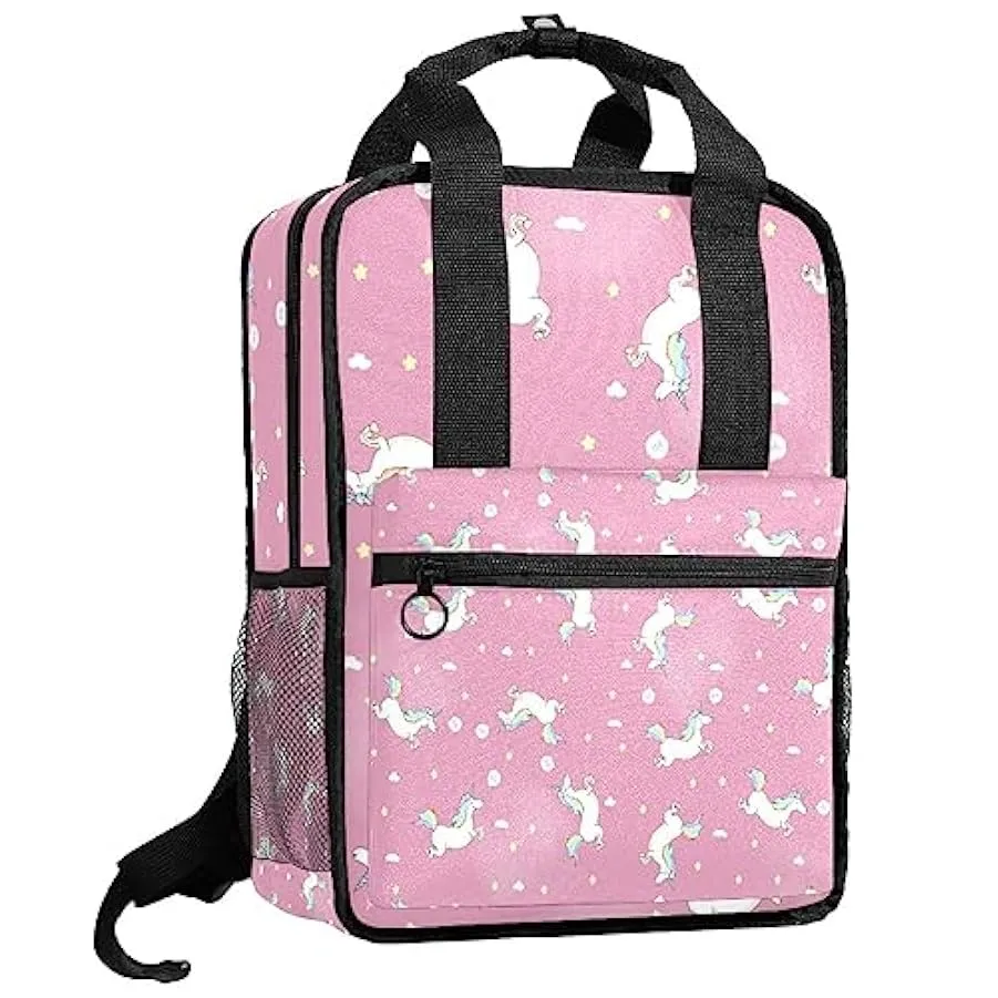 Zaino casual per uomo e donna Zaino classico di base,unicorno su sfondo rosa,Zaino universitario piccolo zainetto 207036224