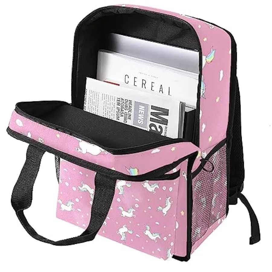 Zaino casual per uomo e donna Zaino classico di base,unicorno su sfondo rosa,Zaino universitario piccolo zainetto 207036224