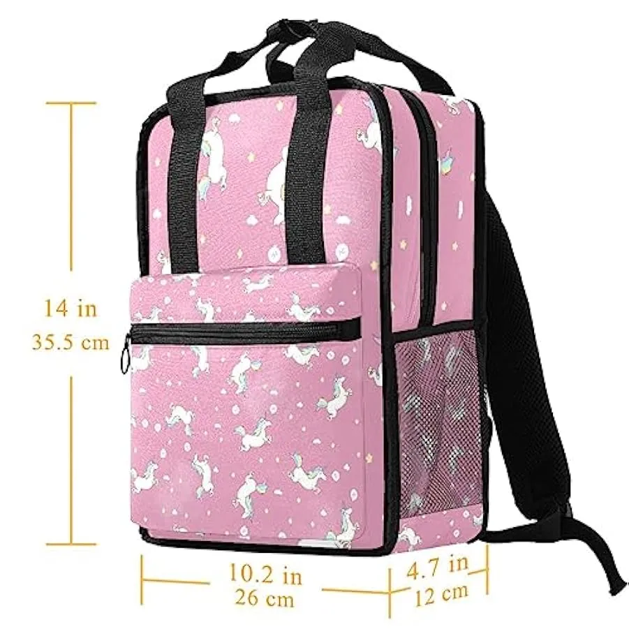 Zaino casual per uomo e donna Zaino classico di base,unicorno su sfondo rosa,Zaino universitario piccolo zainetto 207036224